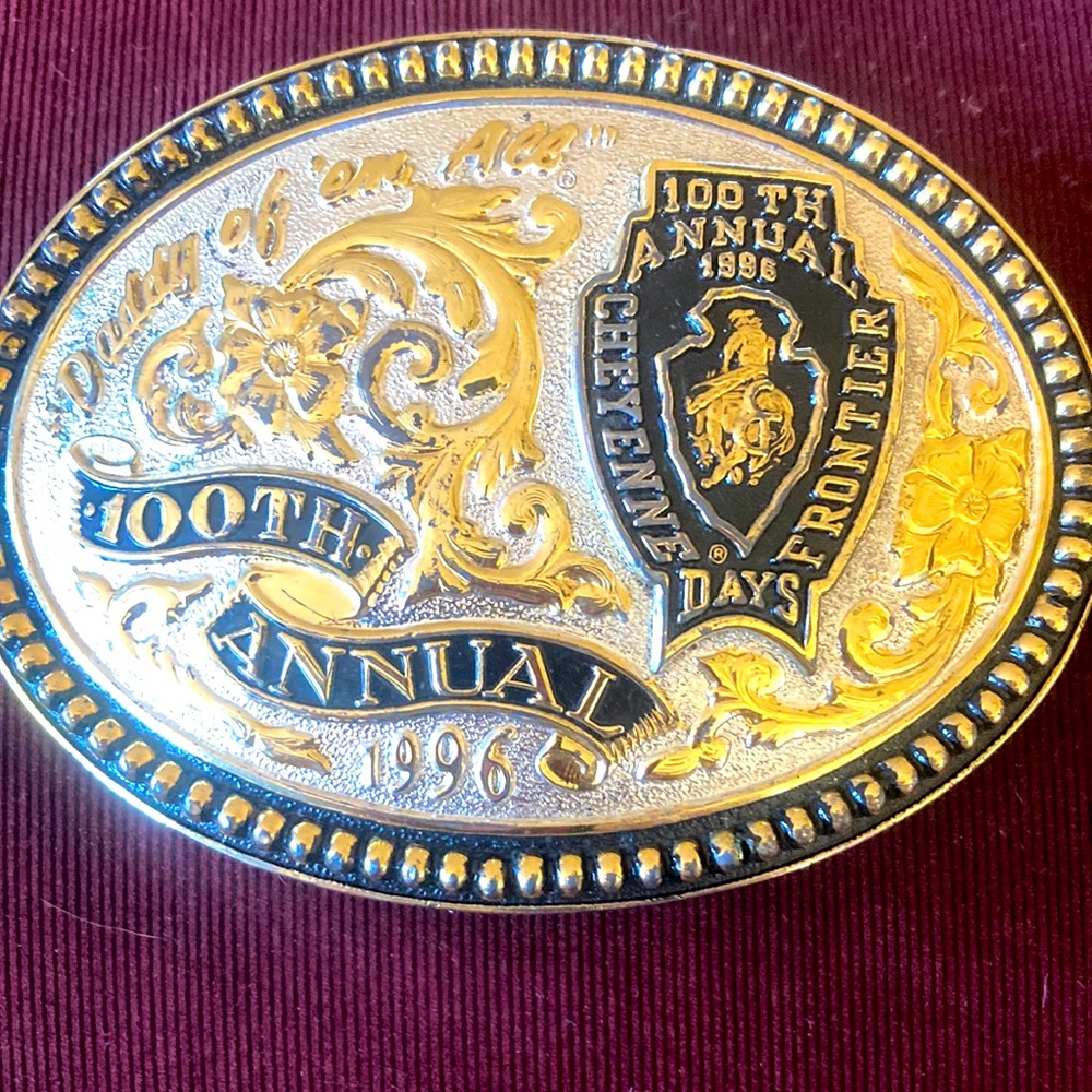 Belt Buckle western collectible 100 Year anniversary Cheyenne Frontier Days 1996